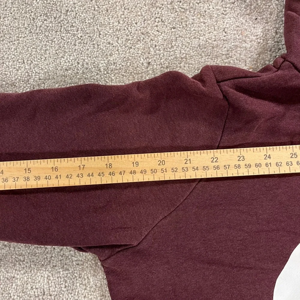 Nike Hoodie Womens Medium Burgundy Cropped Logo Pullover Activewear